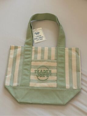 Trader Joe’s Striped Mini Canvas Tote Bag